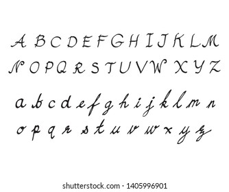 Hand drawn brush font vector. Creative letters for design.