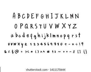 Hand drawn brush font vector. Creative letters for design.
