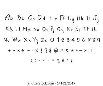 Hand drawn brush font vector. Creative letters for design.
