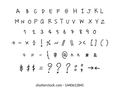 Hand drawn brush font vector. Creative letters for design.