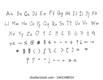 Hand drawn brush font vector. Creative letters for design.