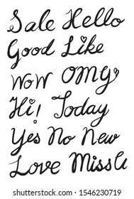 Hand drawn brush font vector. Creative letters for design. Calligraphy.