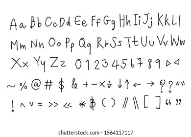 Hand drawn brush font vector. Creative letters for design. digital printing