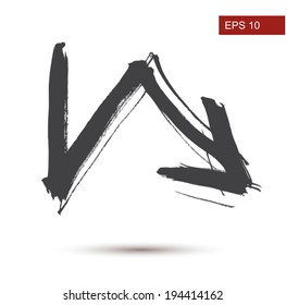 Hand Drawn brush Grunge background. Vector Illustration