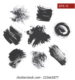 Hand Drawn brush Grunge background set. Vector Illustration