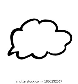Burbuja de habla gruesa dibujada a mano. Ilustración vectorial.