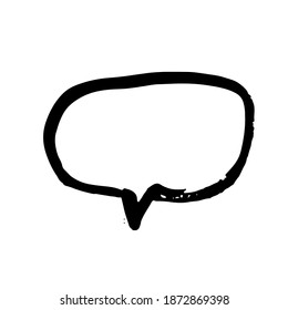 Burbuja de habla gruesa dibujada a mano. Ilustración vectorial.