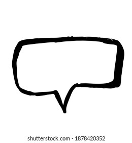 Burbuja de habla gruesa dibujada a mano. Ilustración vectorial.