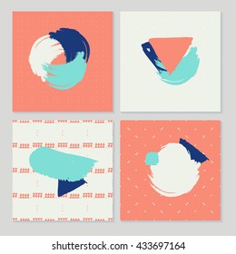 Invitaciones de hipster dibujadas a mano. Fondos abstractos creativos
