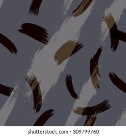 Hand drawn brush hipster pattern in vector.Stylish geometric brush strokes fantasy print .Speed style art with grey background.Blue vibrant brush splash background .