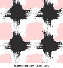 Hand drawn brush hipster pattern in vector.Stylish geometric brush strokes fantasy print .Speed style art with white background.