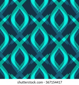 Hand drawn brush hipster pattern in vector. Stylish geometric brush strokes fantasy print .Seamless abstract hand drawn brushstroke  chevron print in vector 