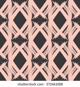 Hand drawn brush hipster pattern in vector.Stylish geometric brush strokes fantasy print ..Seamless abstract pattern with chevron brushstrokes .Can be used for fashion , advertising , web design .