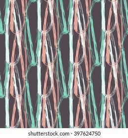 Hand drawn brush hipster pattern in vector.Stylish geometric brush strokes fantasy print .Speed style art background. Pop art seamless wallpaper