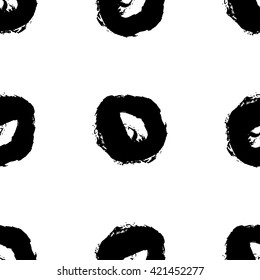 Hand drawn brush ink grunge black and white textures. Artwork with abstract background. Vector illustration for your design