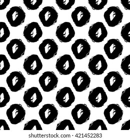 Hand drawn brush ink grunge black and white textures. Artwork with abstract background. Vector illustration for your design