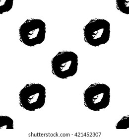 Hand drawn brush ink grunge black and white textures. Artwork with abstract background. Vector illustration for your design