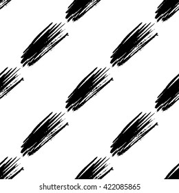 Hand drawn brush ink grunge black and white seamless textures. Artwork with abstract background. Vector illustration for your design