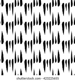 Hand drawn brush ink grunge black and white seamless textures. Artwork with abstract background. Vector illustration for your design