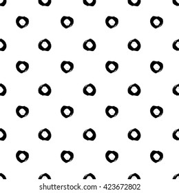 Hand drawn brush ink grunge black and white seamless textures. Artwork with abstract background. Vector illustration for your design
