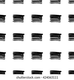 Hand drawn brush ink grunge black and white seamless textures. Artwork with abstract background. Vector illustration for your design
