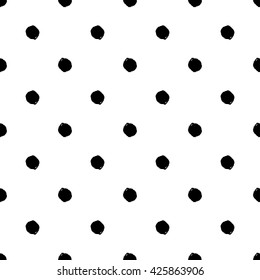 Hand drawn brush ink grunge black and white seamless textures. Artwork with abstract background. Vector illustration for your design