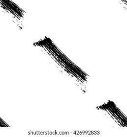 Hand drawn brush ink grunge black and white seamless textures. Artwork with abstract background. Vector illustration for your design