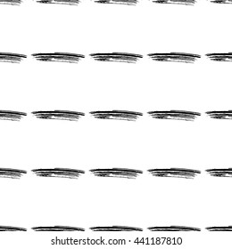 Hand drawn brush ink grunge black and white seamless textures. Artwork with abstract background. Vector illustration for your design