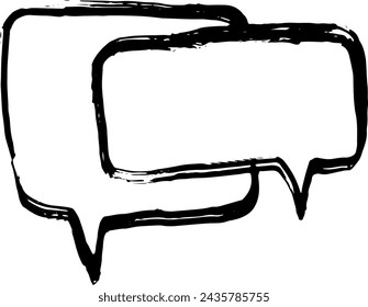 Hand Drawn Brush Ink Speech Bubble Icon