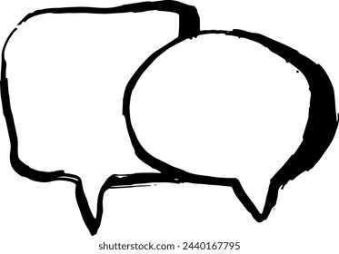 Hand Drawn Brush Ink Speech Bubble Icon