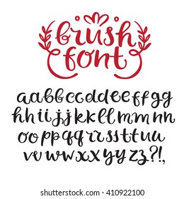 Hand Drawn Brush Ink Vector ABC  Letters Set. Curly Decorative Lower Case Font For Your Design.
