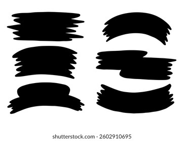Hand drawn brush label vector design illustration isolated on white background. flat design, simple, icon, logo