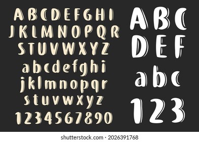  Hand drawn brush letters. Font ABC vector