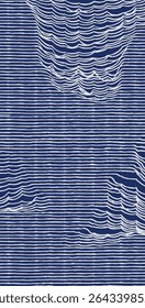 Linhas de pincel desenhadas à mão abstrato tecido frouxamente tecido fio padrão em branco e azul, fundo de textura de cesta japonesa, gráfico simples para têxtil, tapete, decoração
