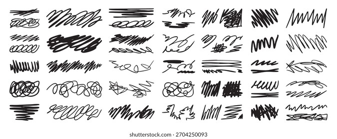 Hand drawn brush lines and strokes vector line set Vector illustration