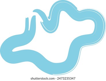 Hand Drawn Brush Lips Stroke Vector Illustration