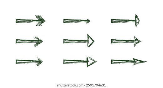 Hand Drawn Brush Mega set of vector arrows. Arrow icon. Hand-Drawn Brush Arrows Mega Set – Large Collection of Vector Arrow Icons for Design and Infographics