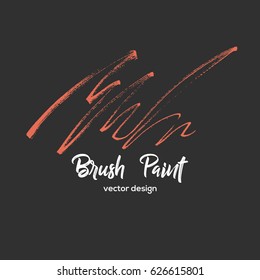 Hand drawn brush paint. Label, logo design element. Vector illustration.