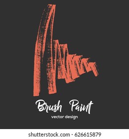 Hand drawn brush paint. Label, logo design element. Vector illustration.