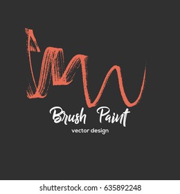 Hand drawn brush paint. Label, logo design element. Vector illustration.