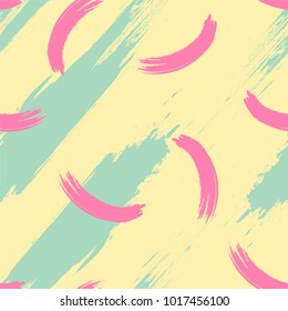 Hand drawn brush pattern in vector. Stylish geometric brush strokes fantasy print .Speed style art with neutral background.