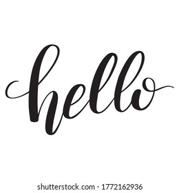 Handgezeichneter Kugelschreiber Hallo Schilder Schrift. Kalligrafische Hand geschrieben hallo-Skript.