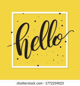 Handgezeichneter Kugelschreiber Hallo Schilder Schrift. Kalligrafische Hand geschrieben hallo-Skript.
