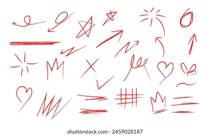 hand drawn brush set. brush abstract doodle elements. vector illustration