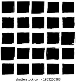 Hand drawn brush squares. Grunge texture background. Ink illustration. Vector illustration. EPS 10.