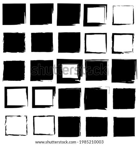 Hand drawn brush squares. Grunge texture background. Ink illustration. Vector illustration. EPS 10.