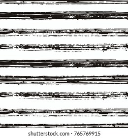 Hand drawn brush stokes seamless pattern. Vector illustration. Hand drawn background.