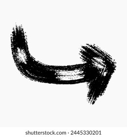 Hand drawn brush stroke arrow