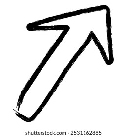 Hand drawn brush stroke arrow icon design element