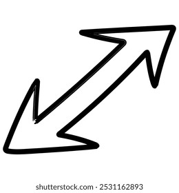 Handgezeichneter Pinselstrich, Pfeilsymbol, Designelement